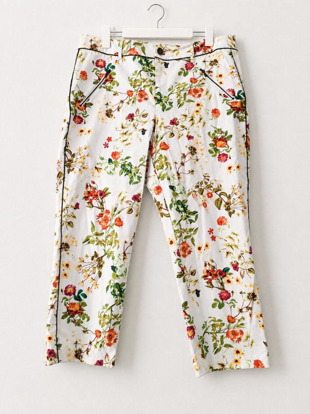 Disney Designer Collection Alice in Wonderland White Floral Trousers Pants Sz 12